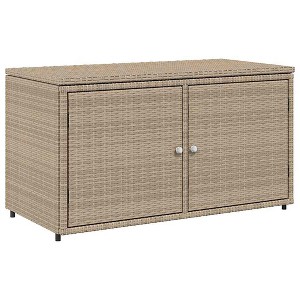 vidaXL Patio Storage Cabinet Tool Organizer Outdoor Furniture Poly Rattan - 1 of 4