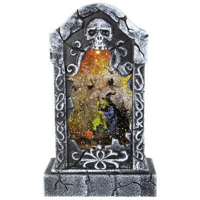 Kurt S. Adler 10.5" Battery Operated Witch Scene Halloween LED Water Grave