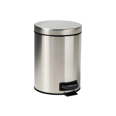 LunaLulinlk Stainless Steel SS 1.3 Gallon Metal Bathroom Waste Basket with Removable Liner