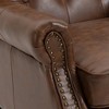 Gulches Wood Frame Accent Chair  Brown PU Leather Lounge Chair with Sturdy Rubber Wood Legs for Living Room Bedroom Office - 3 of 4