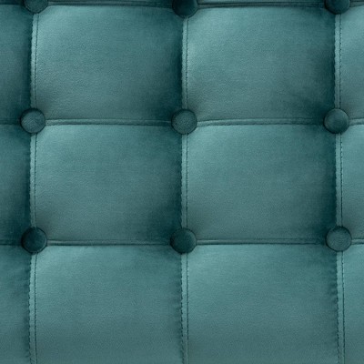Kaylee Teal Blue Velvet 42'' Tufted Storage Ottoman Bench
