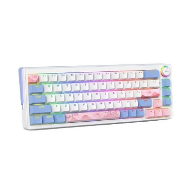 Evo Bytes 65% Pink Gaming Keyboard With Knob