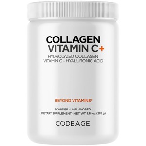 Codeage Collagen Peptides Powder Vitamin C, Enzymes, Hyaluronic Acid, Hydrolyzed Protein - 9.98 oz - 1 of 4