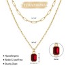 Turandoss Birthstone Necklace for Women Girls, Birthstone Layered Necklace for Girls,  Birthday Gifts for Girls, Jewelry for Women, 15+2.5/17+2.5In - 3 of 4