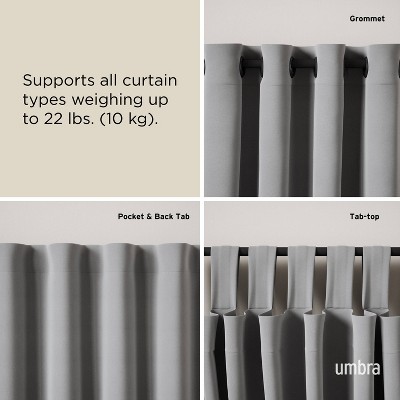 Matte Black Adjustable Loop Curtain Rod 42-120 Inch