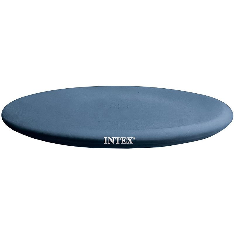 Intex 28026E UV Resistant Deluxe Debris Pool Cover for 13-Foot Intex Easy Set Above Ground Swimming Pool, Vinyl Round Cover with Drain Holes, Blue, 1 of 7