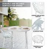 LeisureMod Devon 3-Piece Aluminum Patio Dining Set - Glass Top - Stackable Chairs - 2 of 4