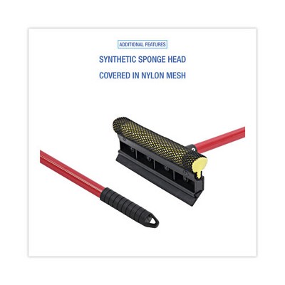 General-Duty Red and Black Metal Handle Squeegee with 8" Sponge Blade