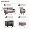 Buenhomino 8 Pieces Patio Furniture Sets with Fire Pit Table, Wicker Outdoor Conversation Sets with 4 Swivel Rocker Chairs, 3-seat Sofa and Ottomans - 3 of 4