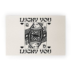 Cocoon Design Lucky you Queen of Hearts Black Welcome Mat - Deny Designs - 1 of 3