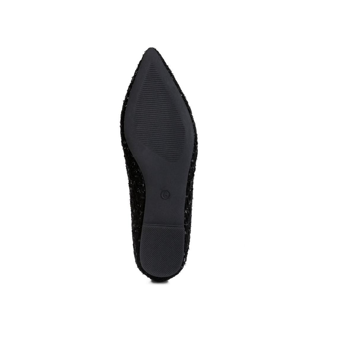 Обувь London Rag Womens London Rag 's Aria Embellished Jewel Buckle Tweed Ballet Flats 8 — фото 5