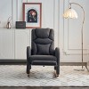 Modern Lounge Rocker,Teddy Fabric Rocking Chair With Pockets,Comfy Accent Arm Chair With Solid Wood Legs,Leisure Chairs-Cuddlewood - 2 of 4