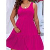 Plus Size Sundress for Women Summer Tiered Tank Dress U Back High Waist Sleeveless Dress Plus Size Beach Dress Summer Resorts Outfit - 4 of 4