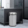17 Gallon/65 Liter Stainless Steel Swing Top Trash Can, Heavy Duty Round Trash Bin with Swing Lid, Commercial Large Garbage Can - 2 of 4