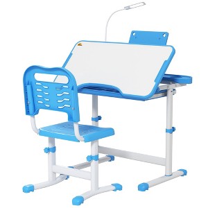 Aghana Digitals Kids Study Desk & Chair Set, Pink: Adjustable Height/Angle, USB Lamp, Storage - 1 of 4