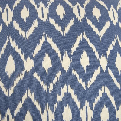Medium Blue and Ivory Ikat Square Throw Pillow