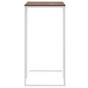 vidaXL Side Table White and Brown Engineered Wood, Iron Decorative Inlays - 15.7" x 11.8" x 23.2" White and brown without wheels - 3 of 4