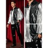 Lars Amadeus Men's Button Down Party Disco Color Block Shiny Shirts - image 4 of 4