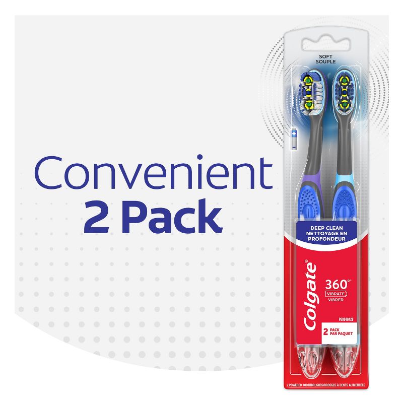 Colgate 360 Total Advanced Floss-Tip Sonic Powered Vibrating Toothbrush Soft, 6 of 11