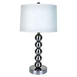 29" Modern Metal Table Lamp with Unique Base Silver - Ore International
