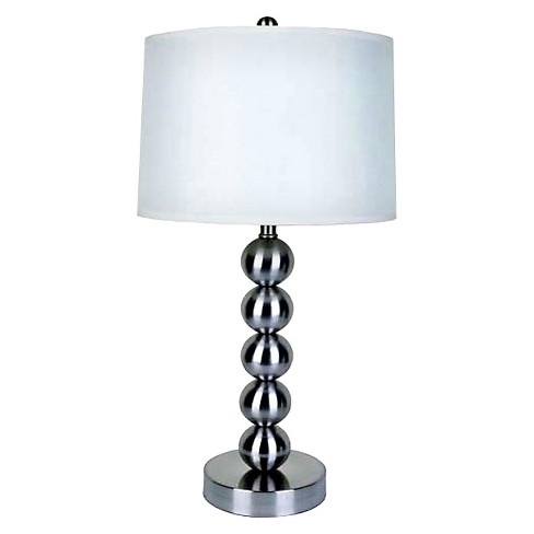 29" Modern Metal Table Lamp with Unique Base Silver - Ore International - image 1 of 3