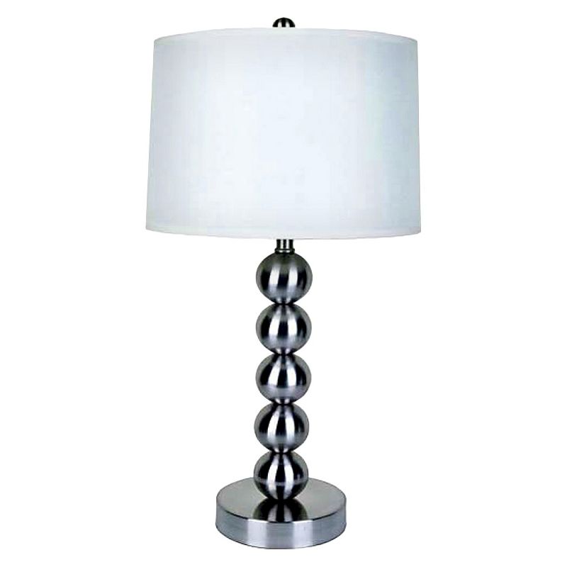 29&#34; Modern Metal Table Lamp with Unique Base Silver - Ore International, 1 of 5