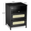 Rattan Nightstand – Boho Accent Table with Rattan Drawers & Metal Legs - 2 of 4