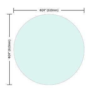 VYNXARIA 24" Inch Round Tempered Glass Table Top Clear Glass 1/4" Inch Thick Flat Polished Edge - 1 of 4