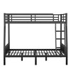 Okak 82.7IN Full-Over-Queen Metal Bunk Bed, Bed Frames with Ladder, Safety Guardrail and Slats Support, Twin Bed for Kids and Adult, Black - 4 of 4