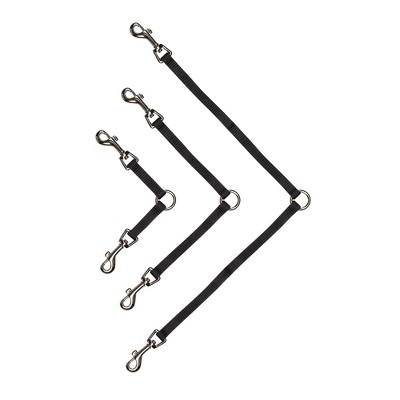 Medium Black Nylon 2-Way Dog Coupler with Nickel-Plated Clips