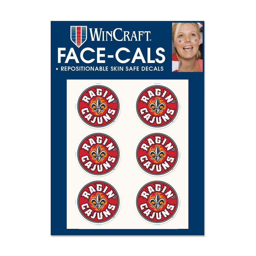NCAA 2025 6pk Face Decals Louisiana Ragin' Cajuns