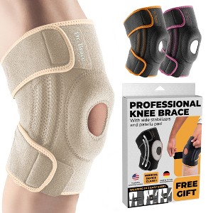 DR. BRACE ELITE Knee Brace with Side Stabilizers & Patella Gel Pads for Maximum Knee Pain Support and fast recovery for men and women - 1 of 4
