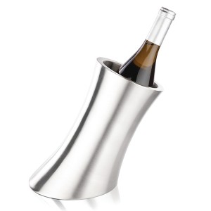 Viski Convex Wine Chiller, Double Walled Insulated Wine Bottle Holder, Stainless Steel Wine Accessory - 1 of 4