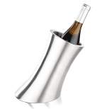Viski Convex Wine Chiller, Double Walled Insulated Wine Bottle Holder, Stainless Steel Wine Accessory