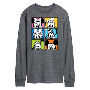Men's - Disney - Mickey Friends Grid Long Sleeve Graphic T-Shirt - 1 of 4