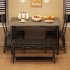 Dining Table Set for 4, Kitchen Table with Upholstered Chairs and Bench, Wood Rectangular Dining Table and Chairs Set for Small Space - 2 of 4
