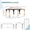 DOMETOUR 10x20FT Outdoor Gazebo with Double Roof, Curtains, Nettings, Heavy Duty Metal Frame for Patio, Backyard, Deck, Lawn, Brown - 2 of 4