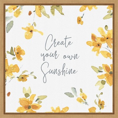 Amanti Art Happy Yellow 18A by Lisa Audit Canvas Wall Art Print Framed 16 x 16-in.