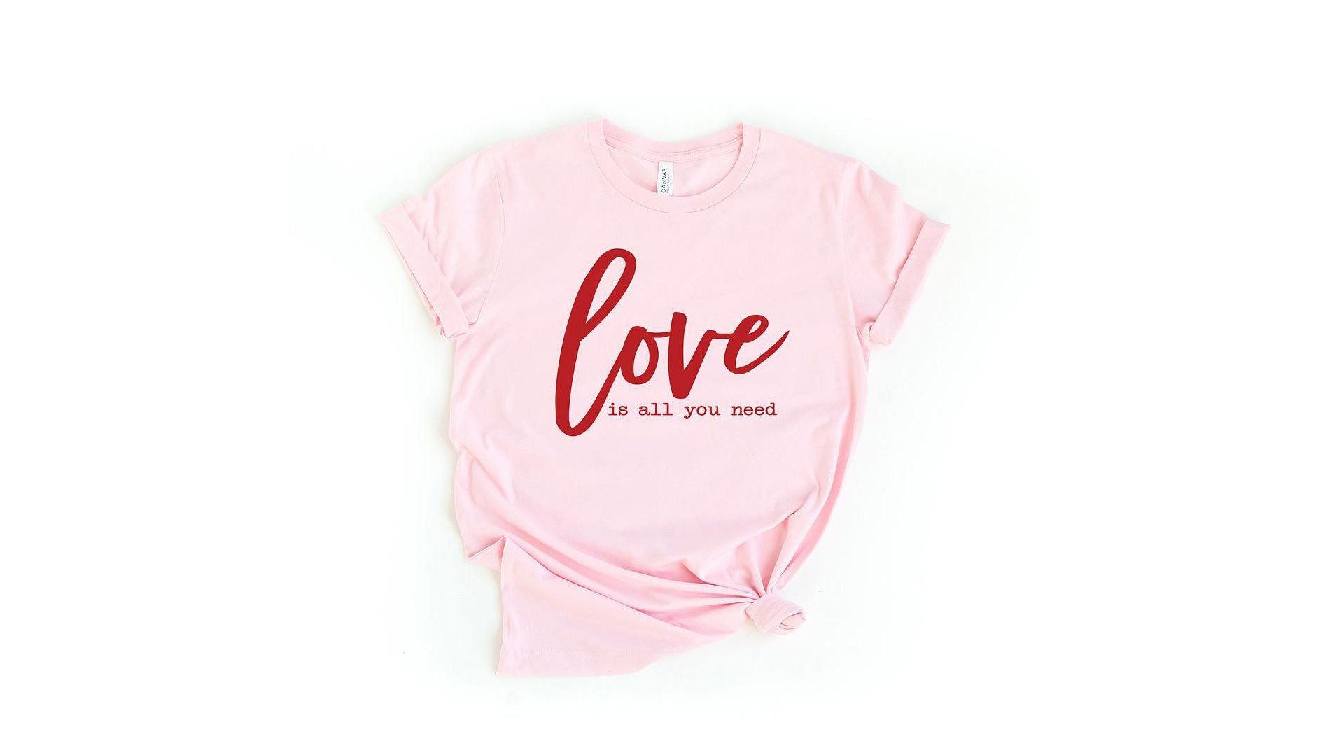 Simply Sage Market Women's Love Is All You Need Short Sleeve Graphic Tee - XL - Pink