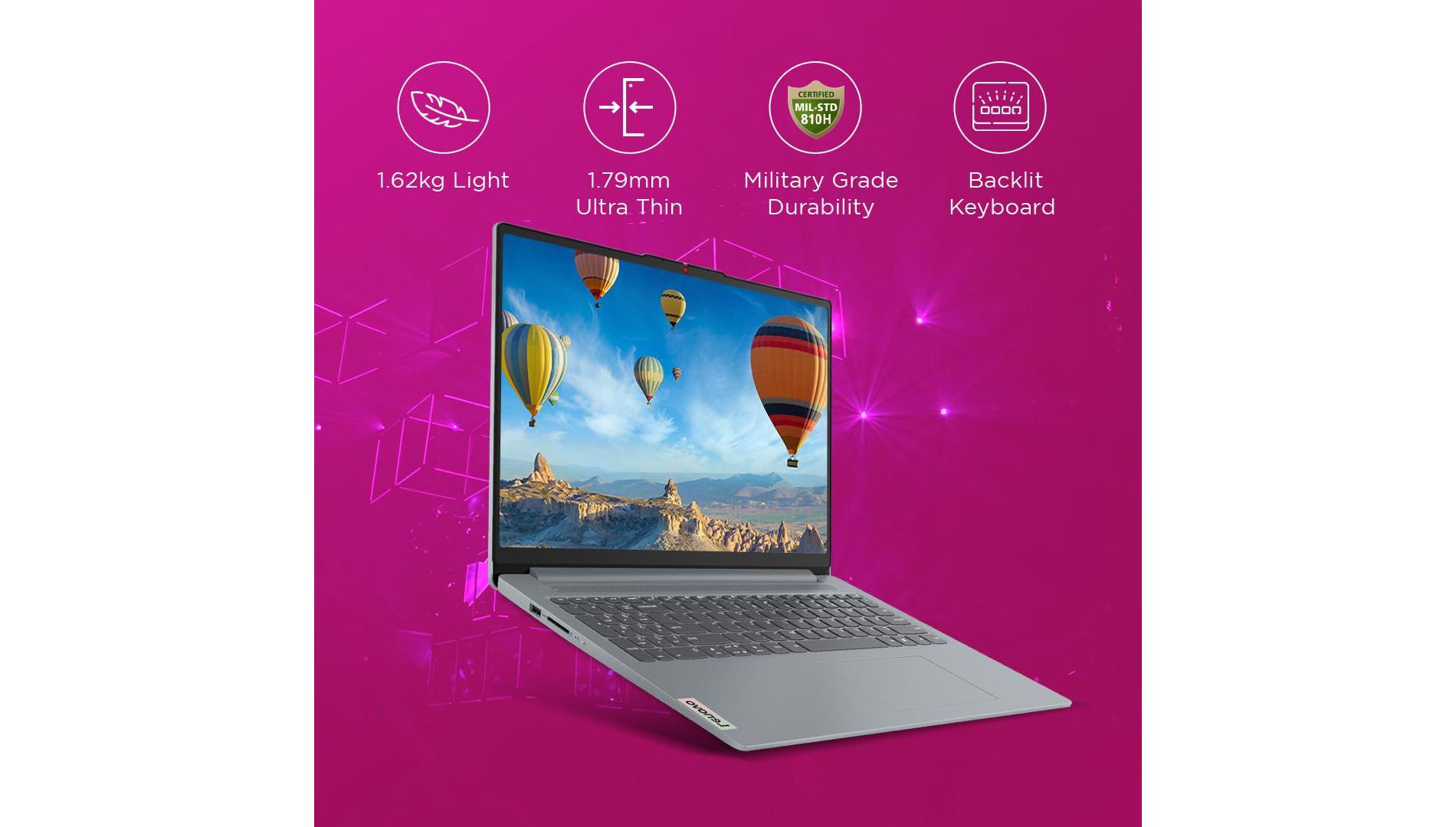 Lenovo IdeaPad Slim 3 15ABR8 15.6" FHD Laptop, AMD Ryzen 7 5825U, 16GB RAM, 512GB SSD, Windows 11 Home, Arctic Gray