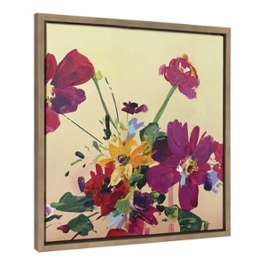 Kate and Laurel Sylvie Stand Out In Yellow Framed Canvas by Emma Daisy, 22x22, Gold - 1 of 4