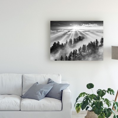 Smoky Mountain Sunrise Black and White Canvas Landscape Art