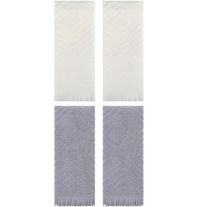 REGALWOVEN 4 Pcs Bathroom Cotton Soft and Absorbent Geometric Decorative Hand Towel 13" x 29" - 1 of 4