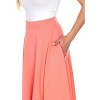 Women's Flared Midi Skirt with pockets - White Mark - 2 of 3