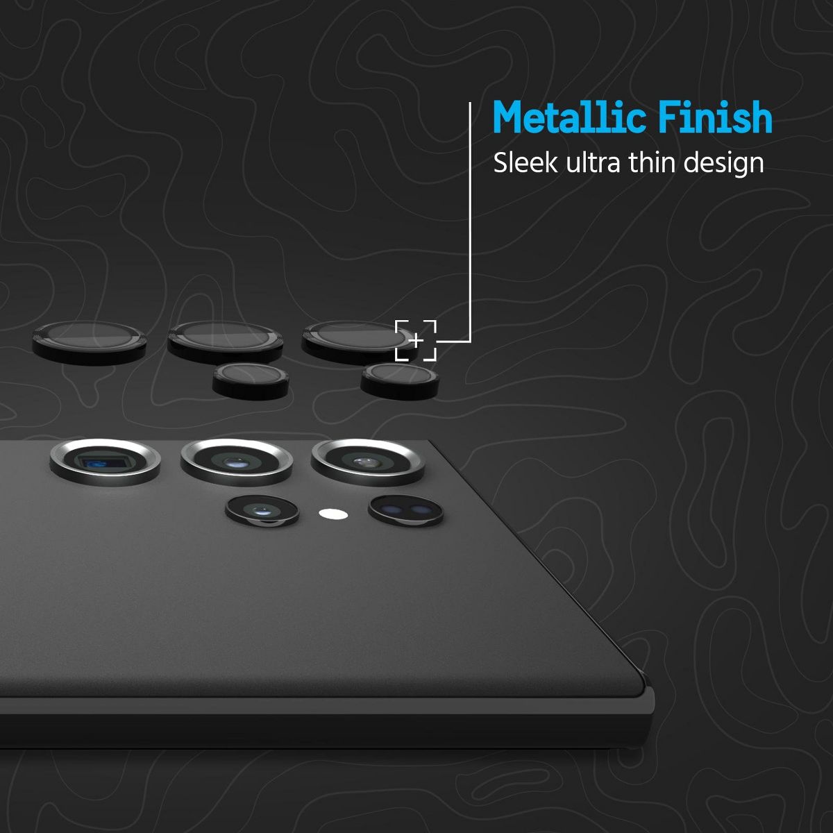 Pelican Samsung Galaxy S23 Ultra Metallic Ring Camera Lens Protectors - Black - thumbnail 5