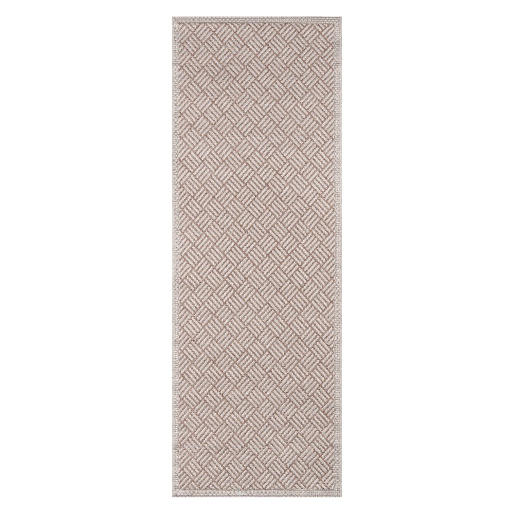 Photos - Area Rug Momeni 2'7"x7'6" Geometric Loomed Runner Tan  