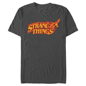 Mens Stranger Things Flame Logo T Shirt - 1 of 4