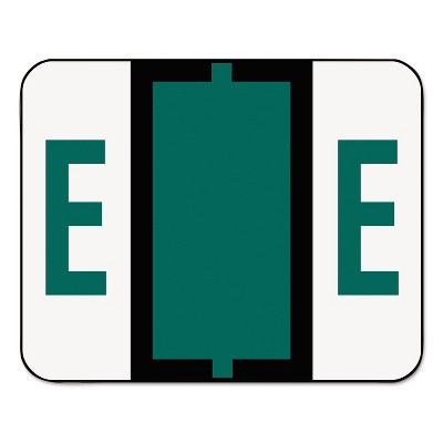 Smead A-Z Color-Coded Bar-Style End Tab Labels Letter E Dark Green 500/Roll 67075