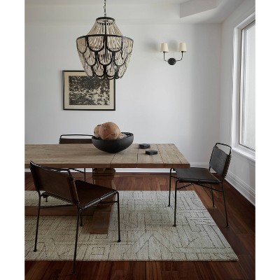 Natural Geometric Wool Hand Tufted Runner Rug