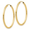 Black Bow Jewelry 2mm x 35mm 14k Yellow Gold Polished Round Endless Hoop Earrings - 2 of 4